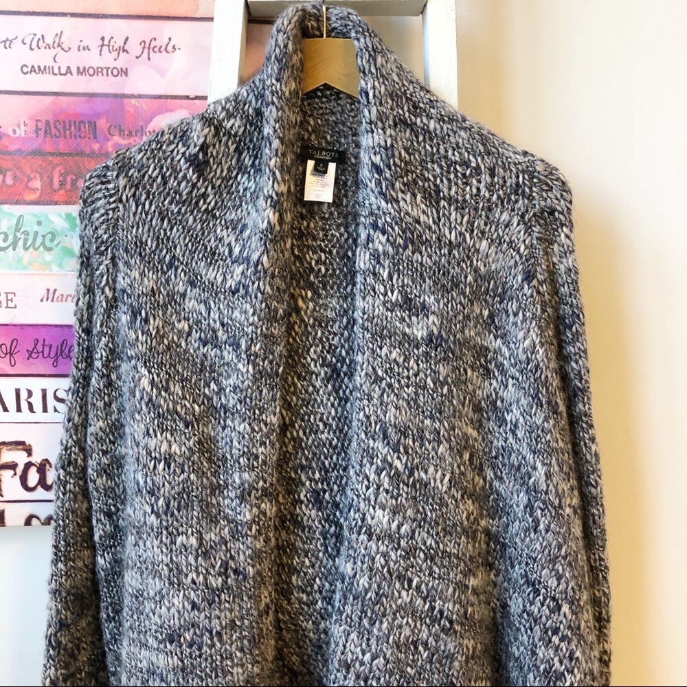 Talbots Drape Open Front Cardigan Wool Blend Small - image 7